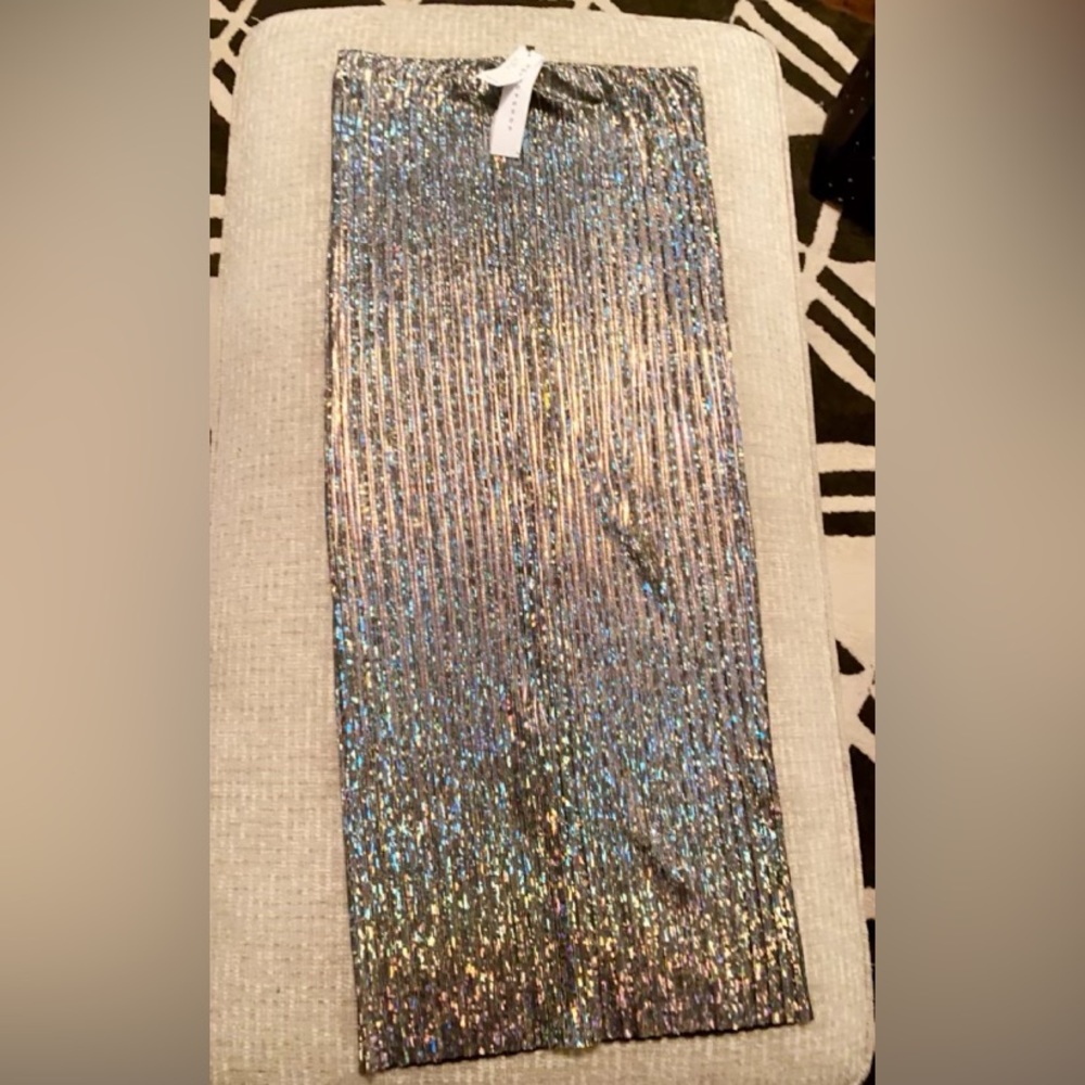 Top Shop Midi Skirt metallic super shiny and cute
